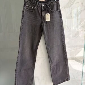 Levi's Black Washed Straight-Leg Jeans